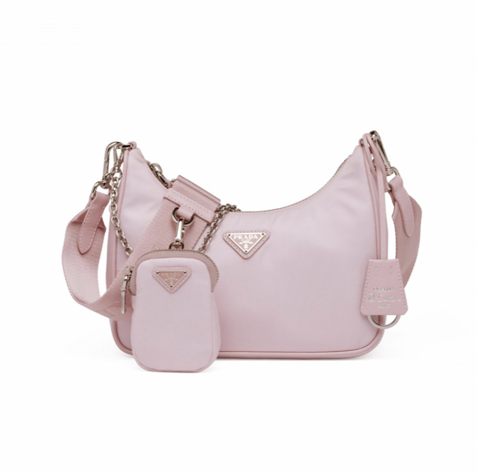 PRADA NYLON ALABASTER PINK RE-EDITION 2005 MESSENGER BAG