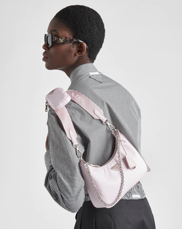 PRADA PRADA NYLON ALABASTER PINK RE-EDITION 2005 MESSENGER BAG