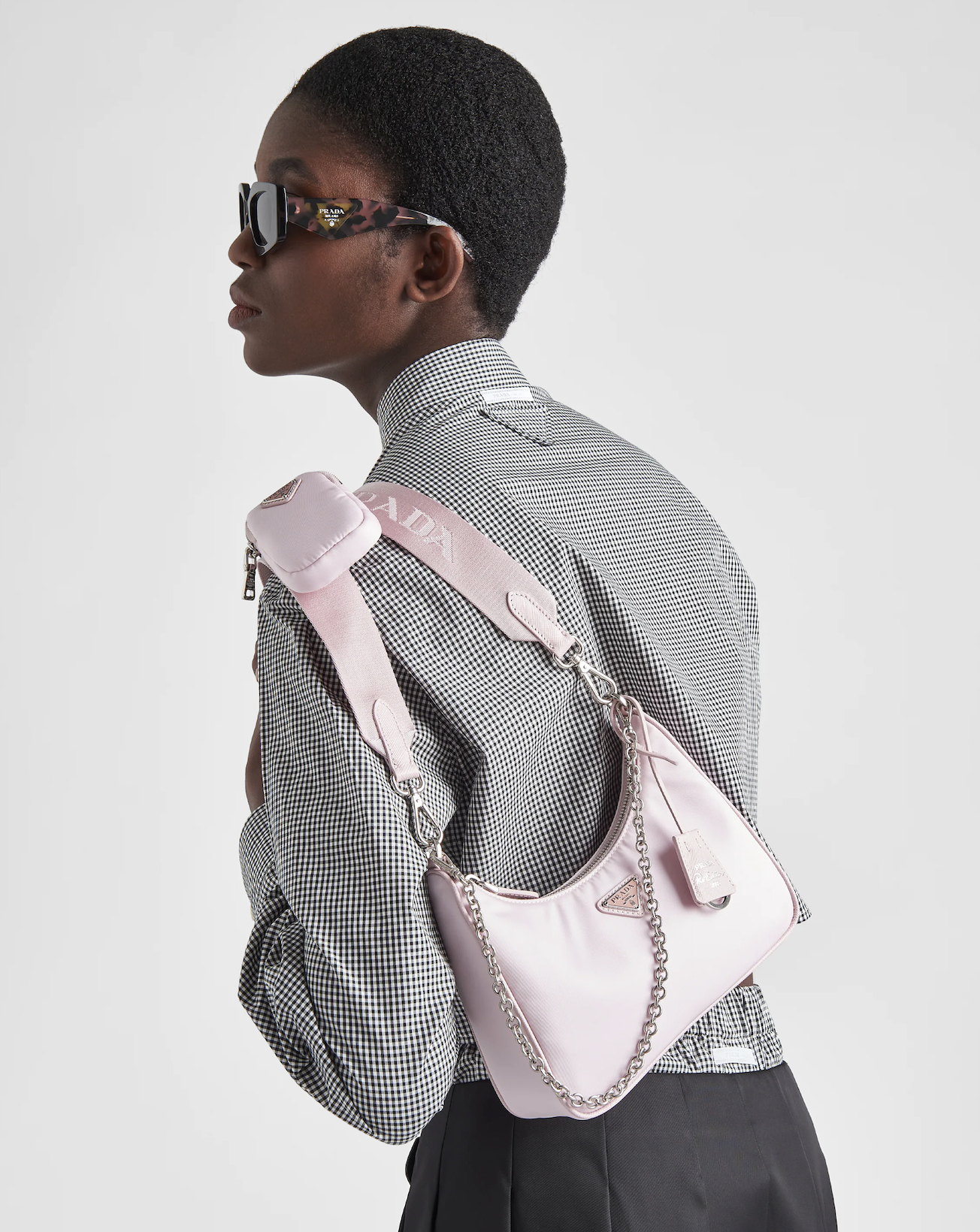 Charcoal Gray Misspouty Blazers, Light Pink Prada Bags, on the High Line  by misspouty