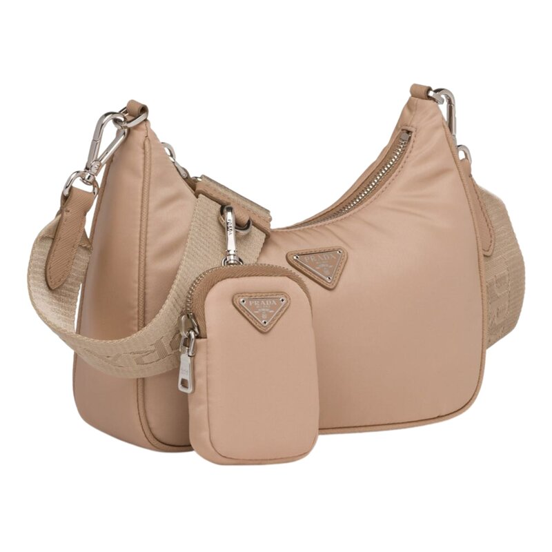 PRADA PRADA NYLON BEIGE RE-EDITION 2005 MESSENGER BAG