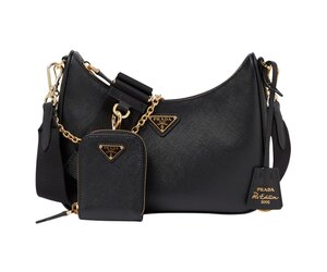 PRADA Re-Edition 2005 Saffiano Leather Shoulder Bag Black