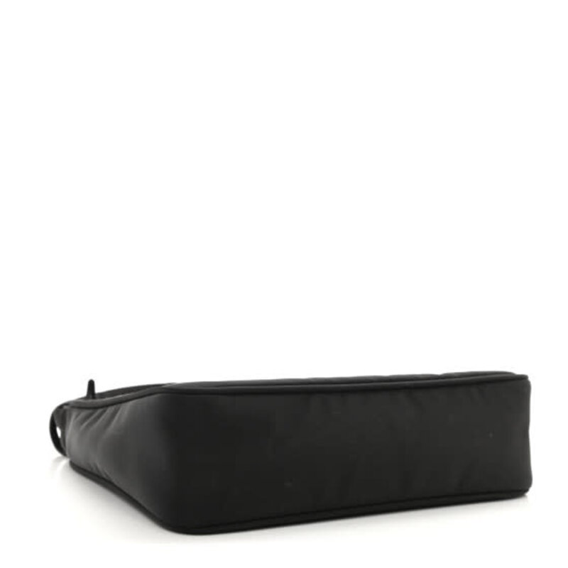 PRADA PRADA TESSUTO NYLON BLACK MINI RE-EDITION 2000 BAG SILVER
