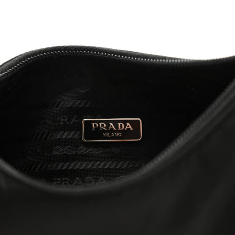 PRADA PRADA TESSUTO NYLON BLACK MINI RE-EDITION 2000 BAG SILVER