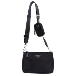 PRADA PRADA NYLON BLACK SQUARE RE EDITION MESSENGER BAG 2020
