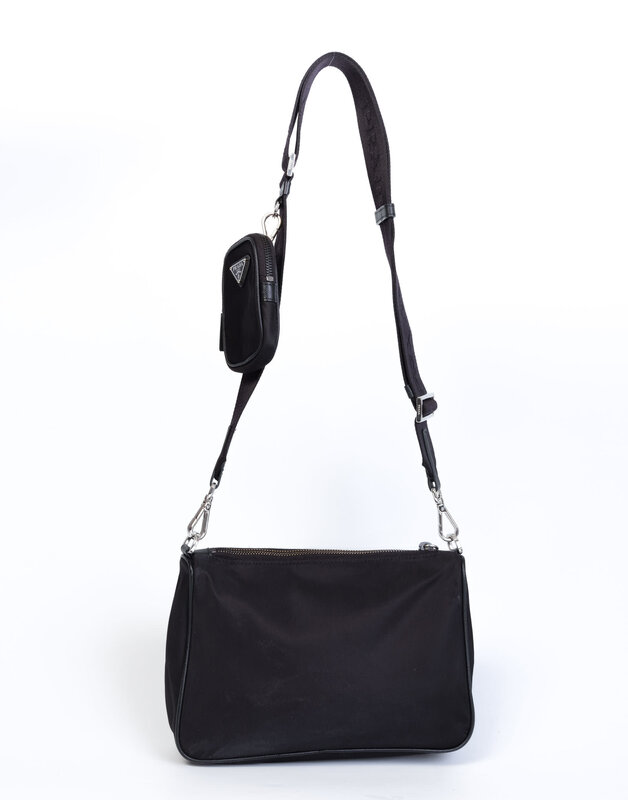 PRADA PRADA NYLON BLACK SQUARE RE EDITION MESSENGER BAG 2020