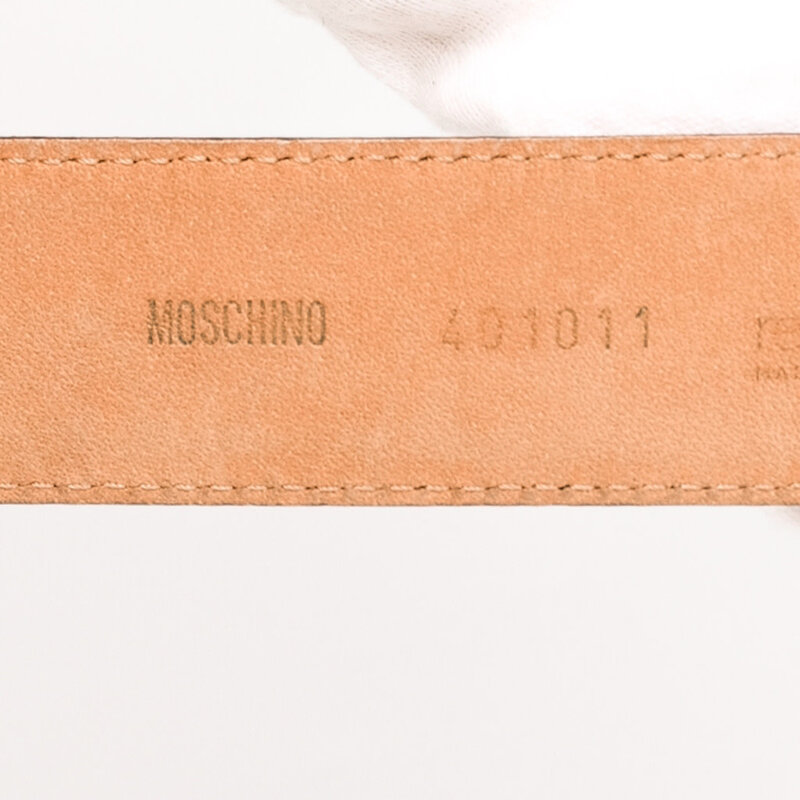 MOSCHINO MOSCHINO REDWALL I FEEL GREAT LEATHER BELT (SIZE 42)