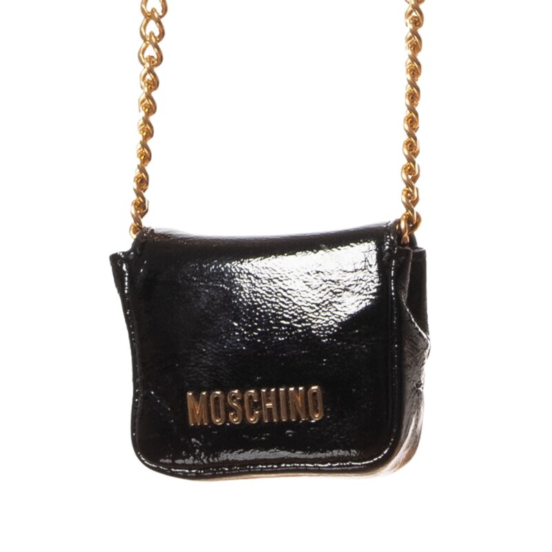 MOSCHINO MOSCHINO PATENT LEATHER NANO BANDOULIERE BAG