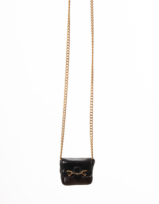 MOSCHINO MOSCHINO PATENT LEATHER NANO BANDOULIERE BAG