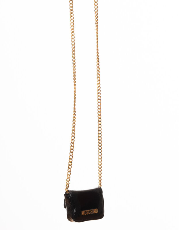 MOSCHINO MOSCHINO PATENT LEATHER NANO BANDOULIERE BAG