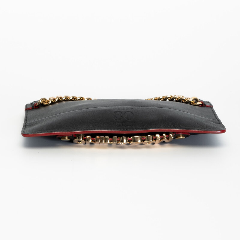 MOSCHINO 30TH ANNIVERSARY BLACK LEATHER CLUTCH