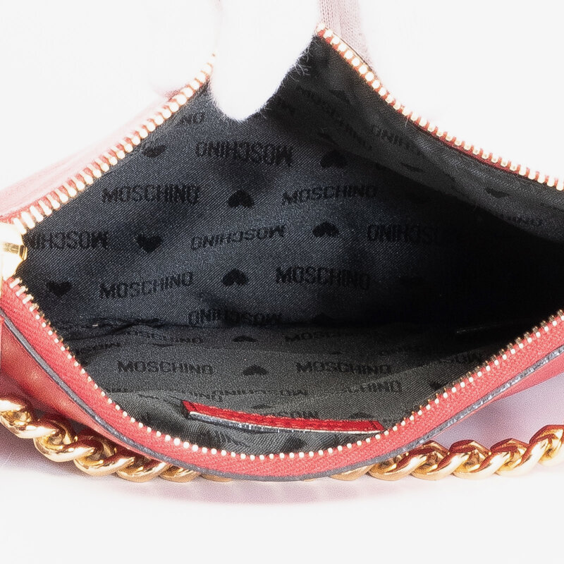 MOSCHINO 30TH ANNIVERSARY RED LEATHER CLUTCH