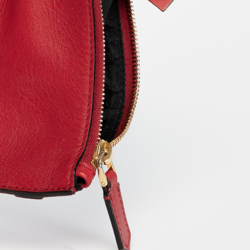 MOSCHINO MOSCHINO 30TH ANNIVERSARY RED LEATHER CLUTCH