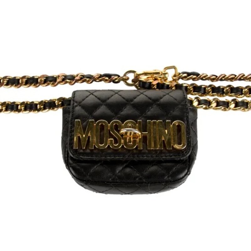 MOSCHINO MINI QUILTED LEATHER WAIST BAG