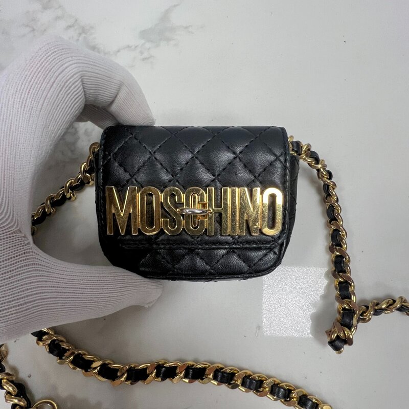 MOSCHINO MINI QUILTED LEATHER WAIST BAG