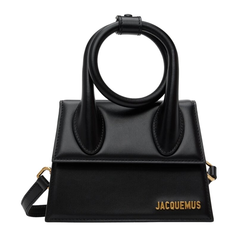 JACQUEMUS LE CHIQUITO NOEUD LEATHER TOTE BAG BLACK