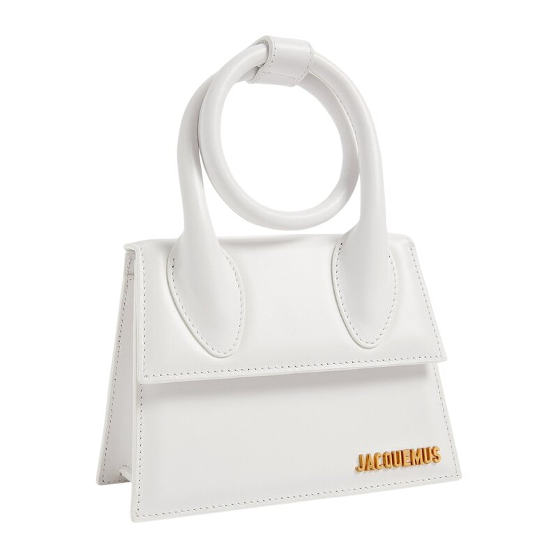 JACQUEMUS LE CHIQUITO NOEUD LEATHER TOTE BAG WHITE