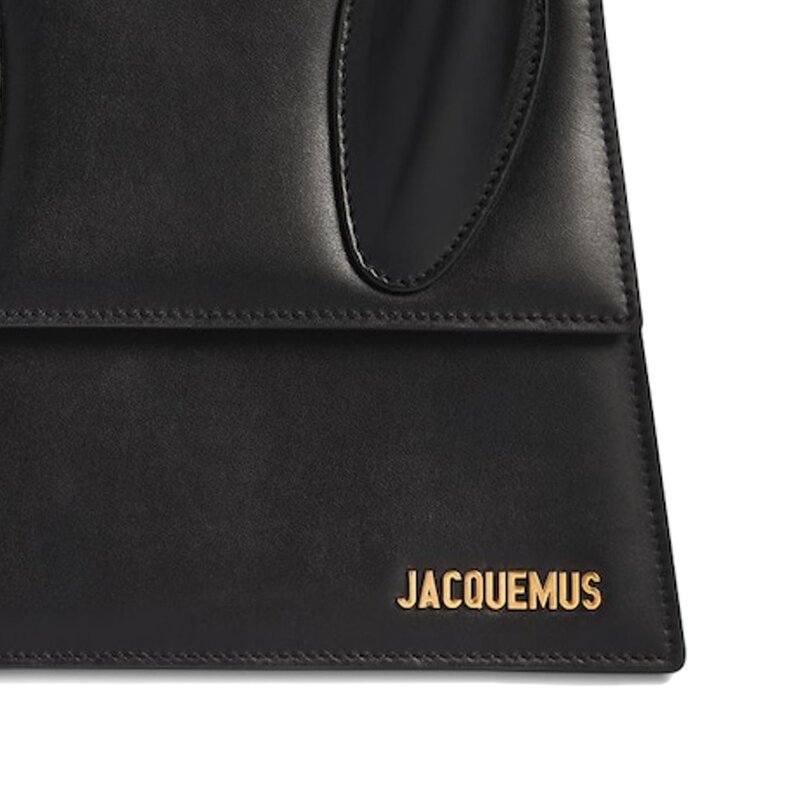 JACQUEMUS LE GRAND CHIQUITO BLACK LEATHER TOP HANDLE BAG
