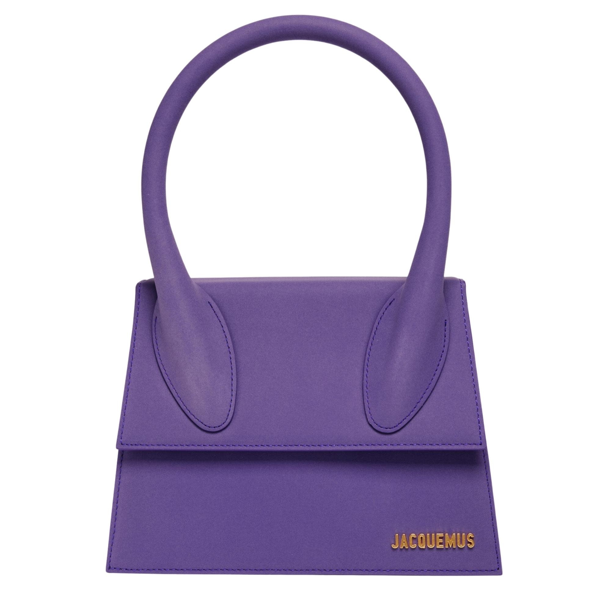 Jacquemus Le Chiquito Moyen Leather Top-Handle Bag, Purple, Women's, Handbags & Purses Top Handle Bags
