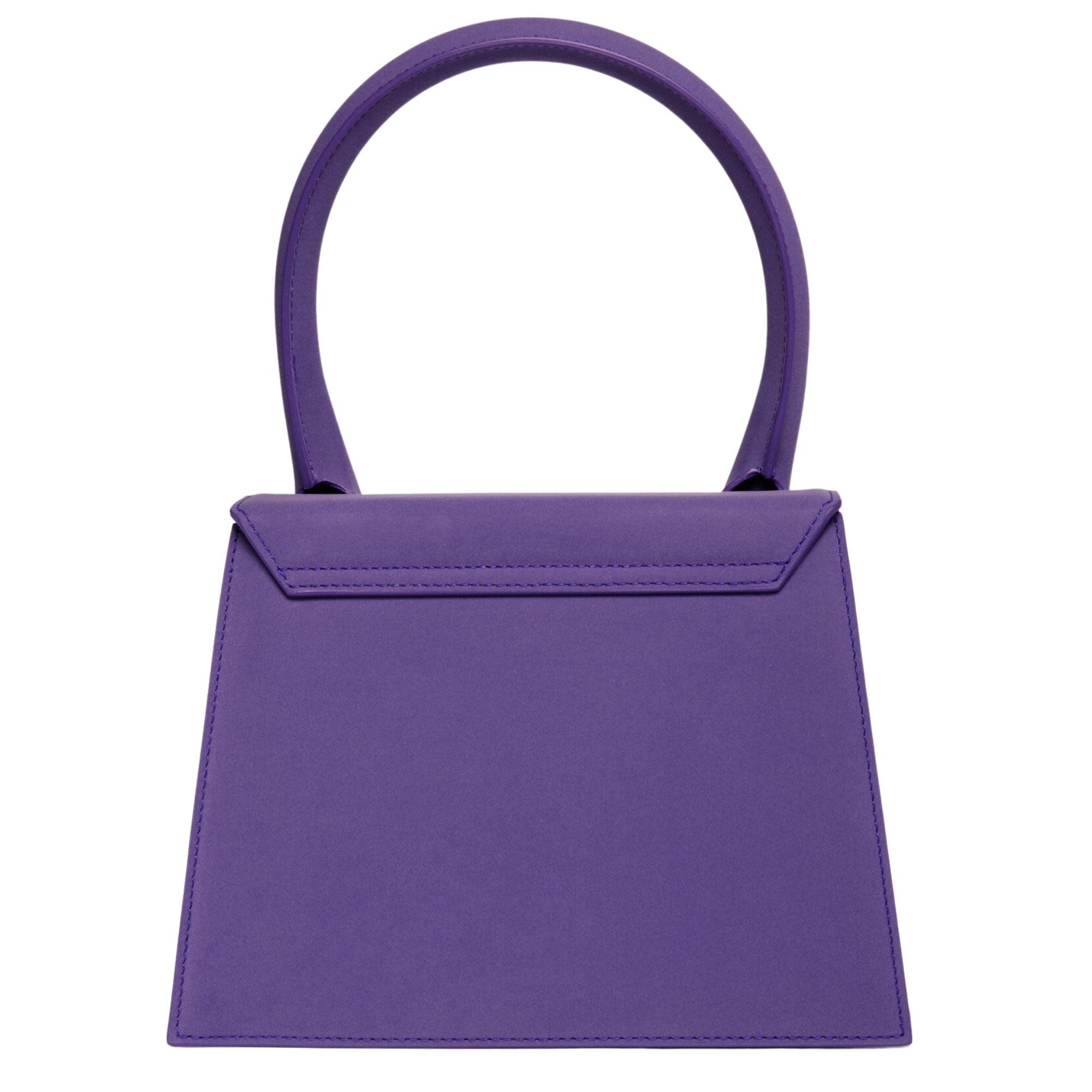 Jacquemus Le Chiquito Moyen Leather Top-Handle Bag, Purple, Women's, Handbags & Purses Top Handle Bags