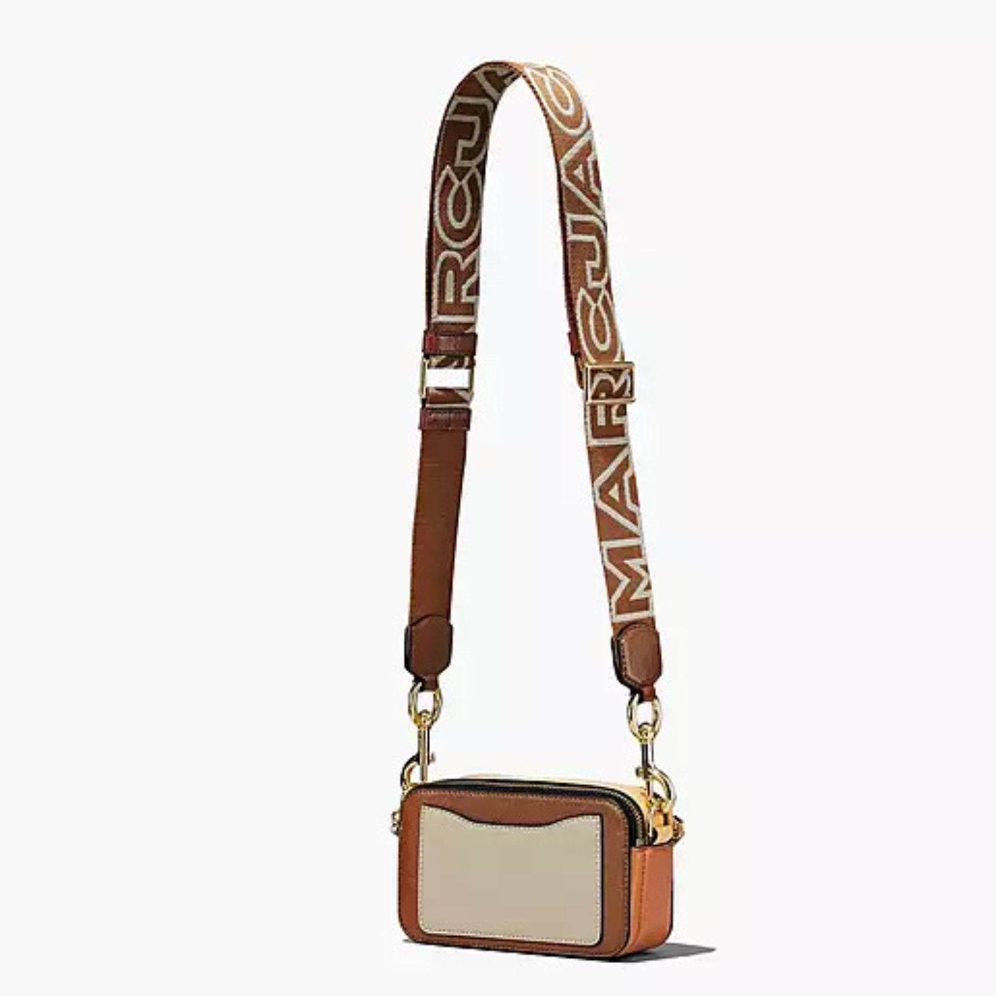 Marc Jacobs Snapshot Shoulder Clutch Camera Bag Beige Brown Leather Used  F/S
