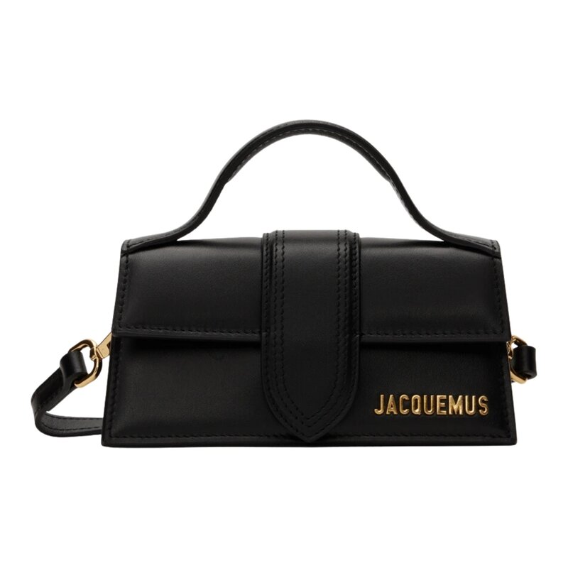 JACQUEMUS BLACK LEATHER LE BAMBINO CLUTCH BAG