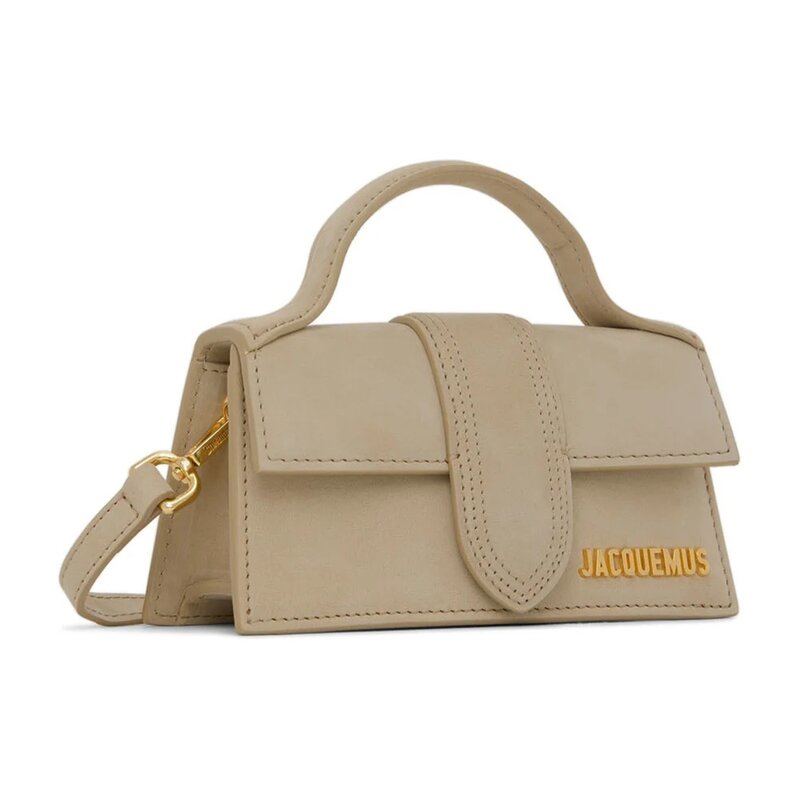 JACQUEMUS JACQUEMUS BEIGE SUEDE LE BAMBINO CLUTCH BAG
