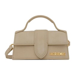 JACQUEMUS JACQUEMUS BEIGE SUEDE LE BAMBINO CLUTCH BAG