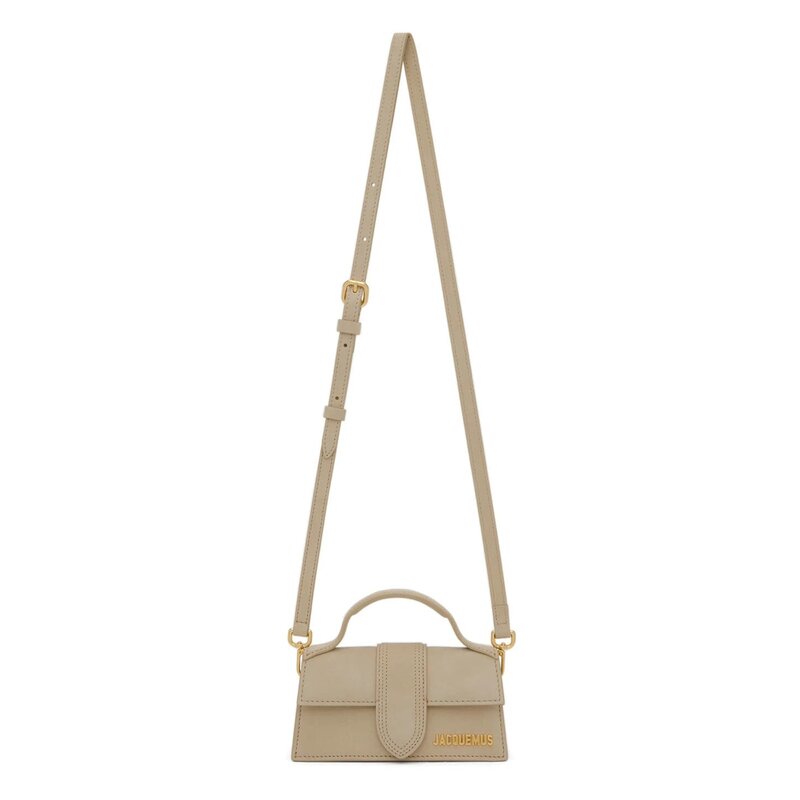 JACQUEMUS JACQUEMUS BEIGE SUEDE LE BAMBINO CLUTCH BAG