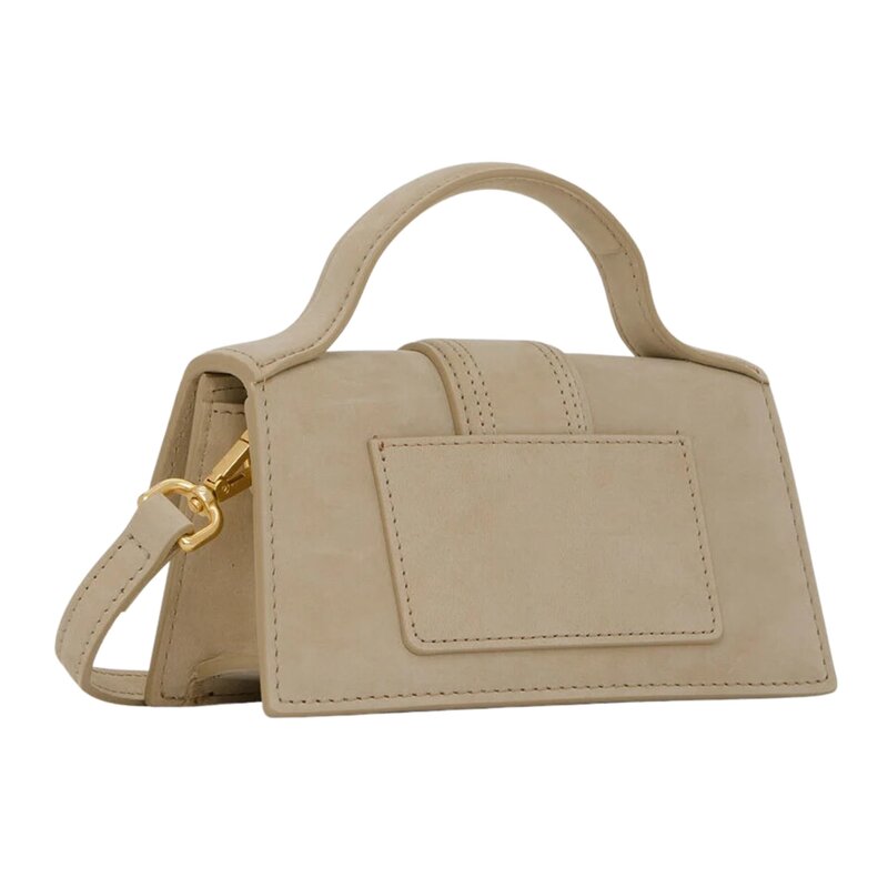 JACQUEMUS JACQUEMUS BEIGE SUEDE LE BAMBINO CLUTCH BAG