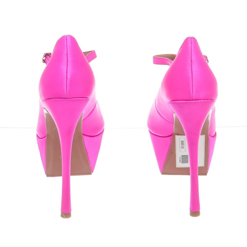 AMINA MUADDI AMINA MUADDI PINK SATIN PLATFORM HEELS (EU 39)
