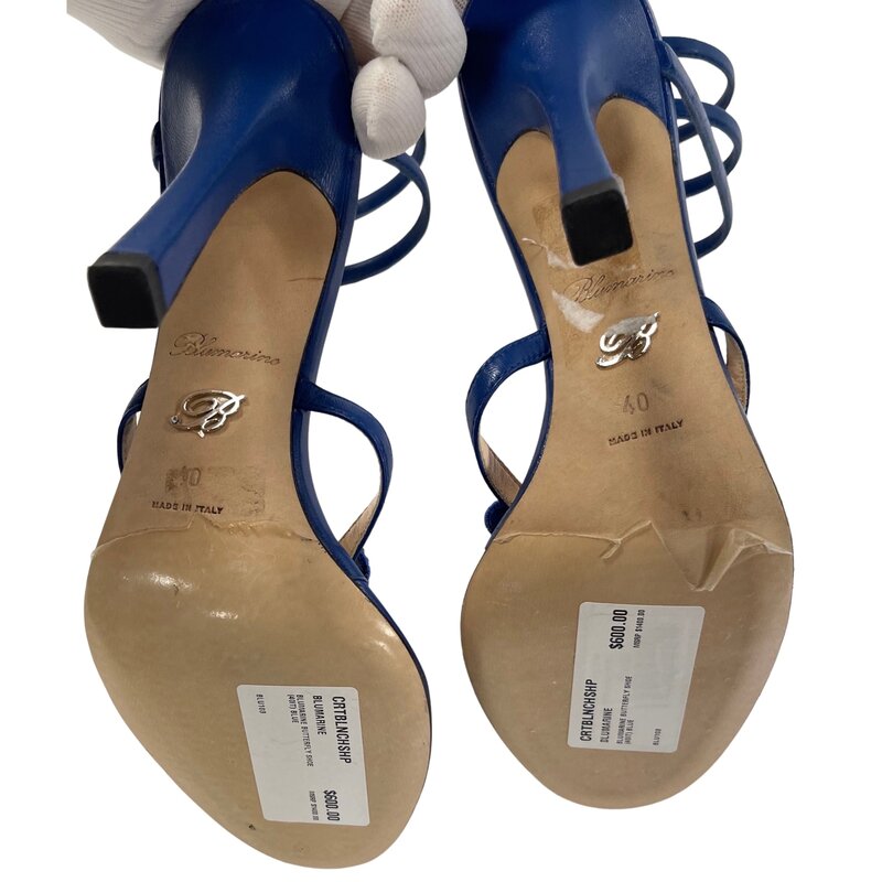 BLUMARINE BLUMARINE BUTTERFLY BLUE HEELS (EU 40)