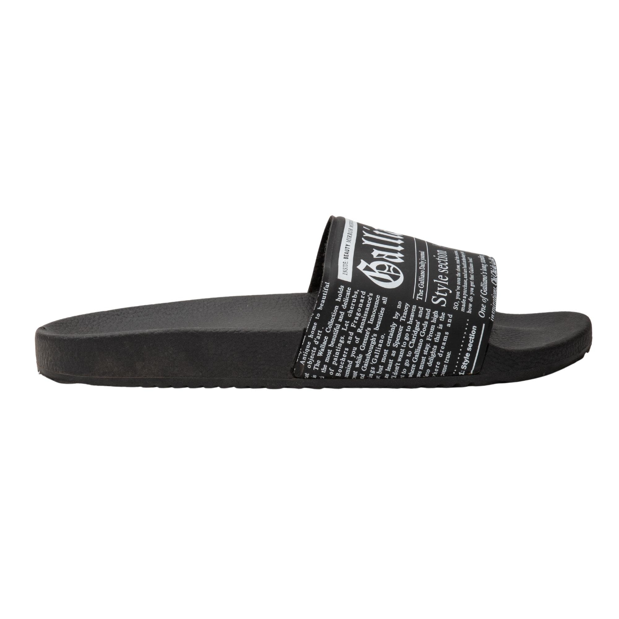 JOHN GALLIANO GAZETTE PRINT NEWSPAPER UNISEX POOL SLIDES SANDALS CRTBLNCHSHP