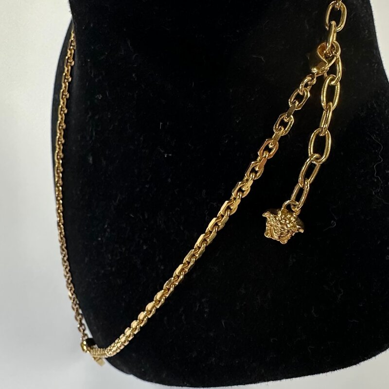 VERSACE VERSACE GRECA LOGO GOLD CHAIN NECKLACE