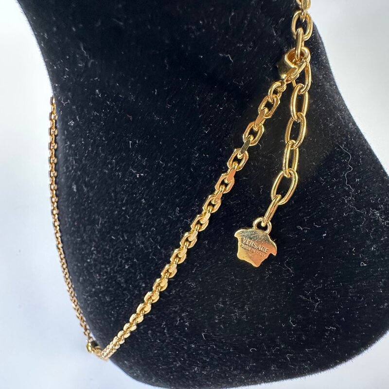 VERSACE VERSACE GRECA LOGO GOLD CHAIN NECKLACE