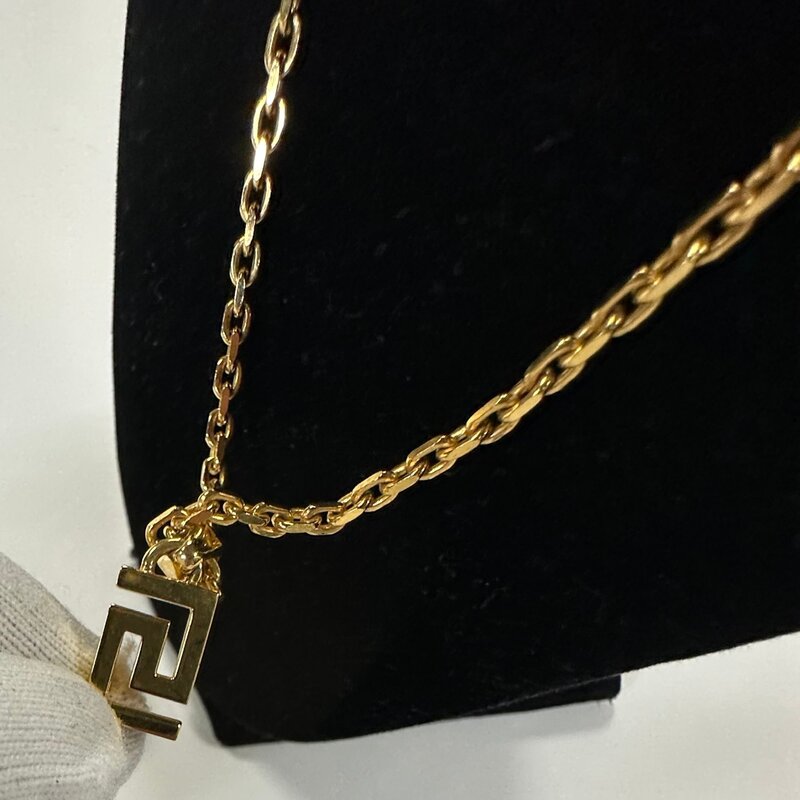 VERSACE VERSACE GRECA LOGO GOLD CHAIN NECKLACE