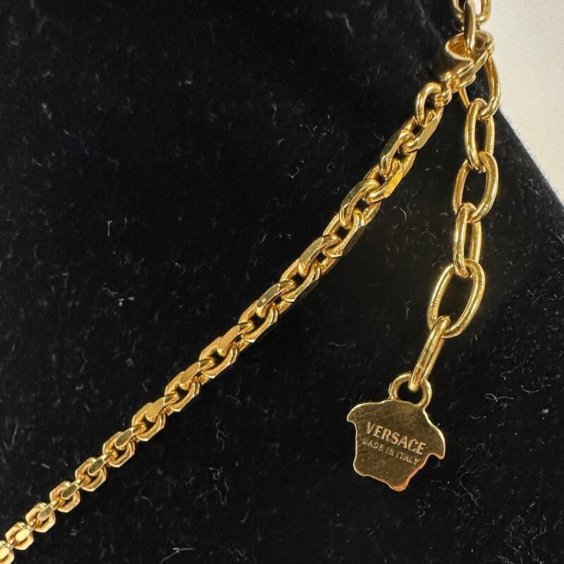 VERSACE GRECA LOGO GOLD CHAIN NECKLACE - CRTBLNCHSHP