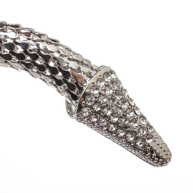 KENNETH JAY LANE KENNETH J LANE SILVER SNAKE NECKLACE GREEN EYES