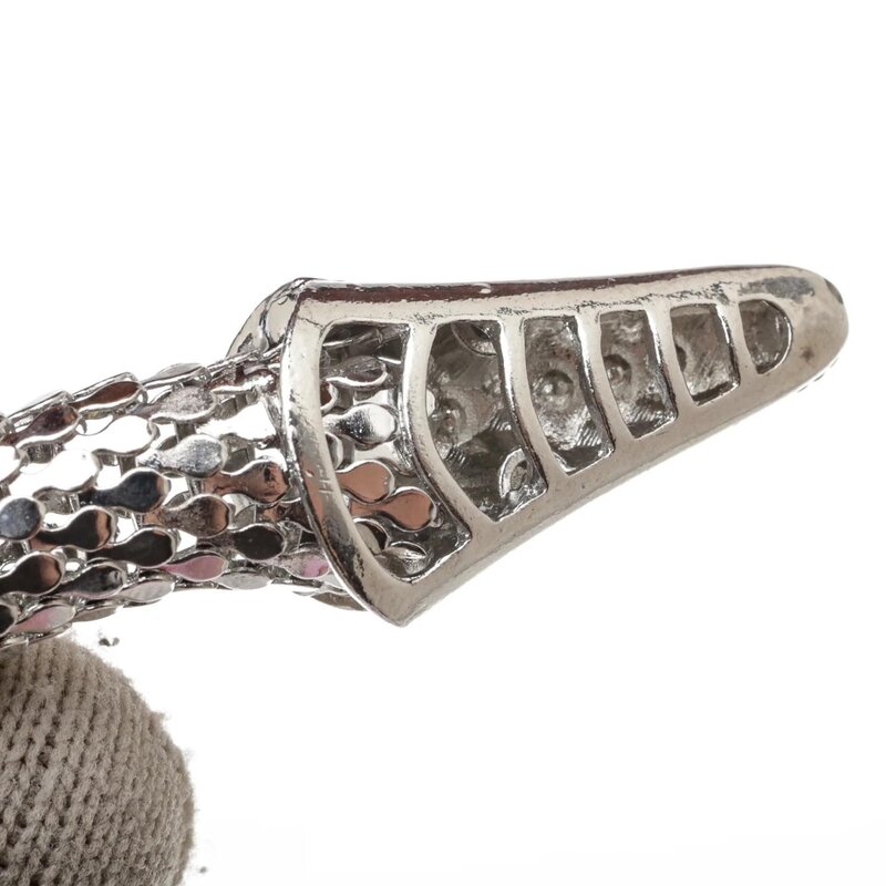 KENNETH JAY LANE KENNETH J LANE SILVER SNAKE NECKLACE GREEN EYES