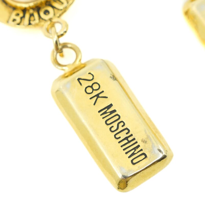 MOSCHINO MOSCHINO VINTAGE CHUNKY GOLD BRICK PEARL EARRINGS]