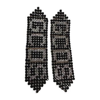 GCDS GCDS CRYSTAL RUNWAY STRASS LOGO EARRINGS