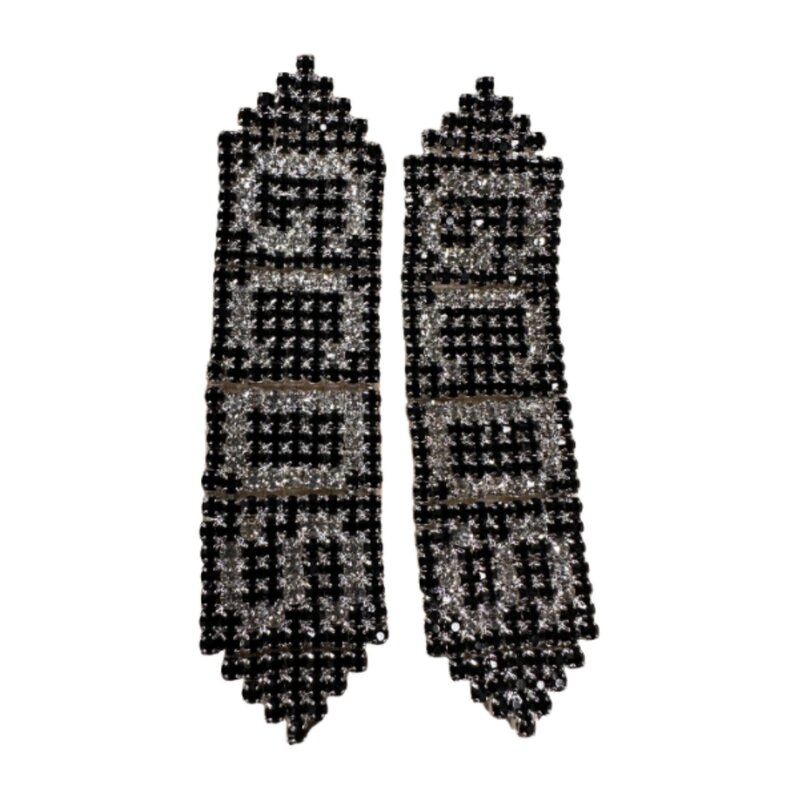 GCDS GCDS CRYSTAL RUNWAY STRASS LOGO EARRINGS