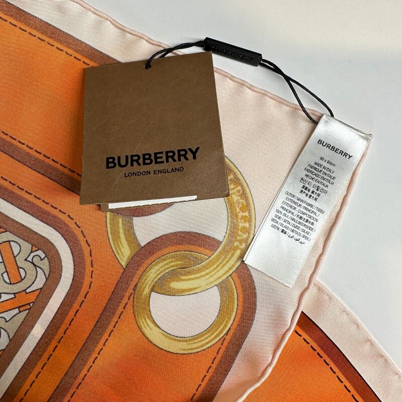 BURBERRY MONTAGE-PRINT LOGO SILK TWILL SCARF