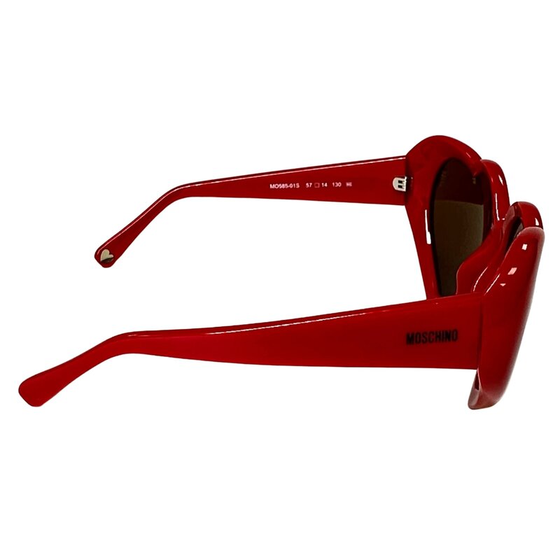 MOSCHINO MOSCHINO RETRO RED LOVE HEART SHAPED SUNGLASSES (MO585-01S)