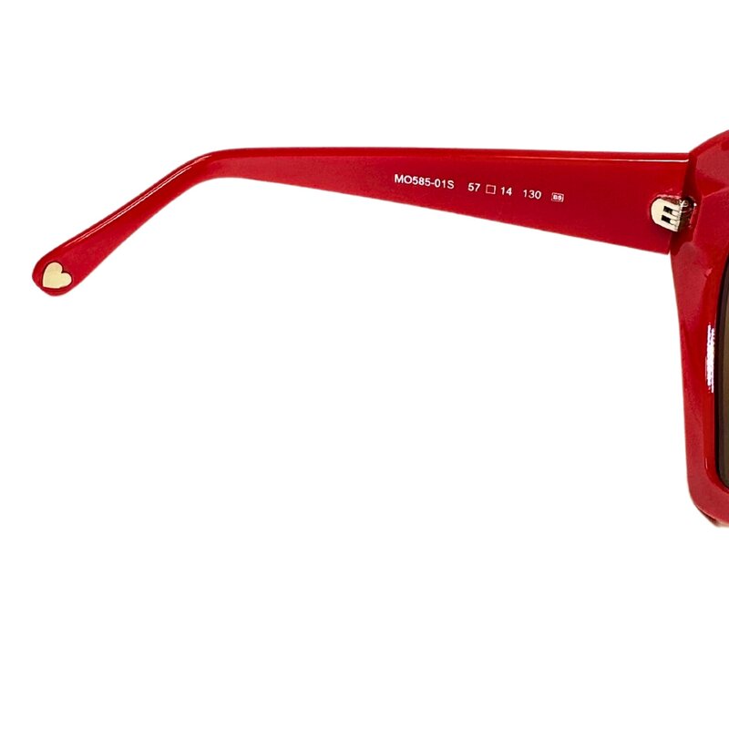 MOSCHINO MOSCHINO RETRO RED LOVE HEART SHAPED SUNGLASSES (MO585-01S)