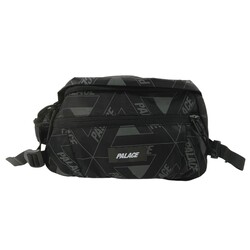 PALACE PALACE ALL OVER LOGO BLACK/GREY LARGE BELT BAG