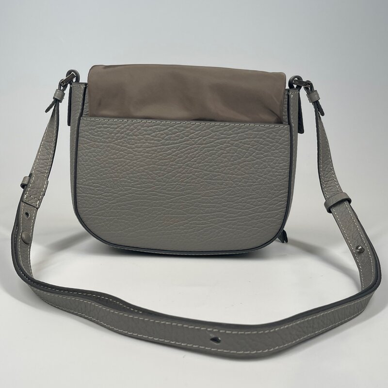 MAISON MARGIEL NYLON ZIP FLAP GREY LEATHER CROSSBODY