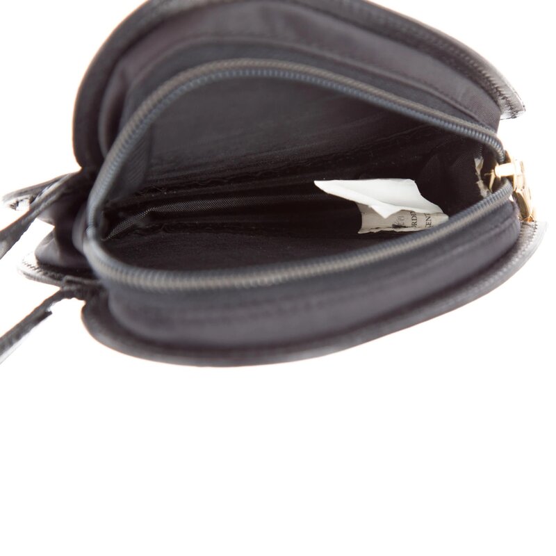 MOSCHINO MOSCHINO BLACK HEART WRISTLET MINI BAG