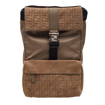 FENDI FENDI FENDINESS ROMA FF MEDIUM BROWN FF BACKPACK (7VZ066)