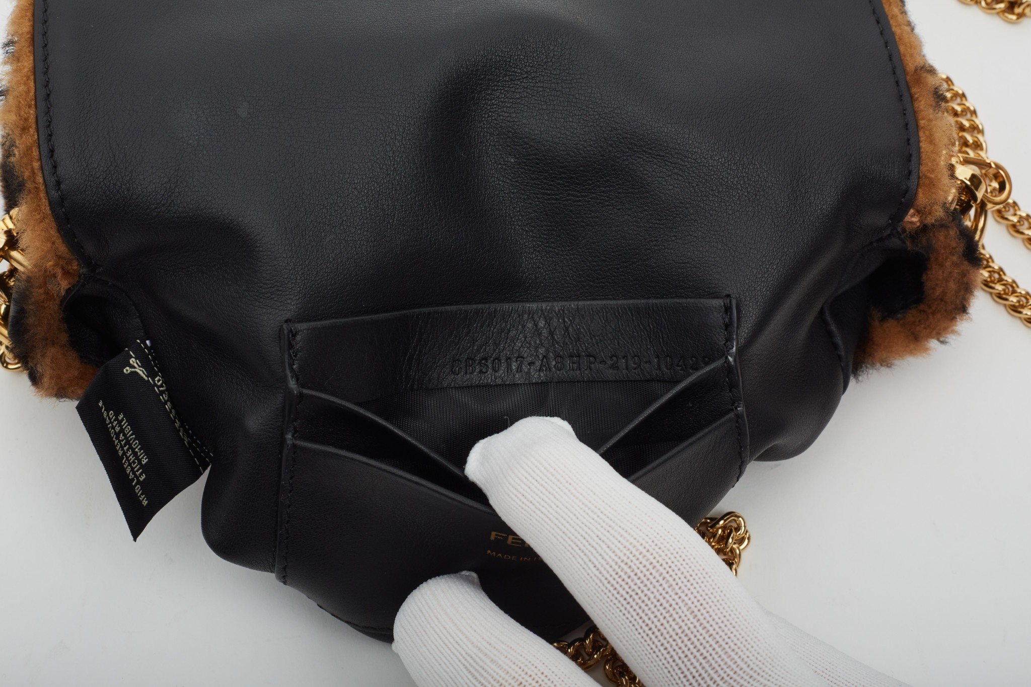 Fendi Baguette Brown Shearling Shoulder Bag 2021 Handbag New w/ Tags