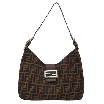 FENDI FENDI ZUCCA MONOGRAM FF TOBACCO BROWN SHOULDER BAG
